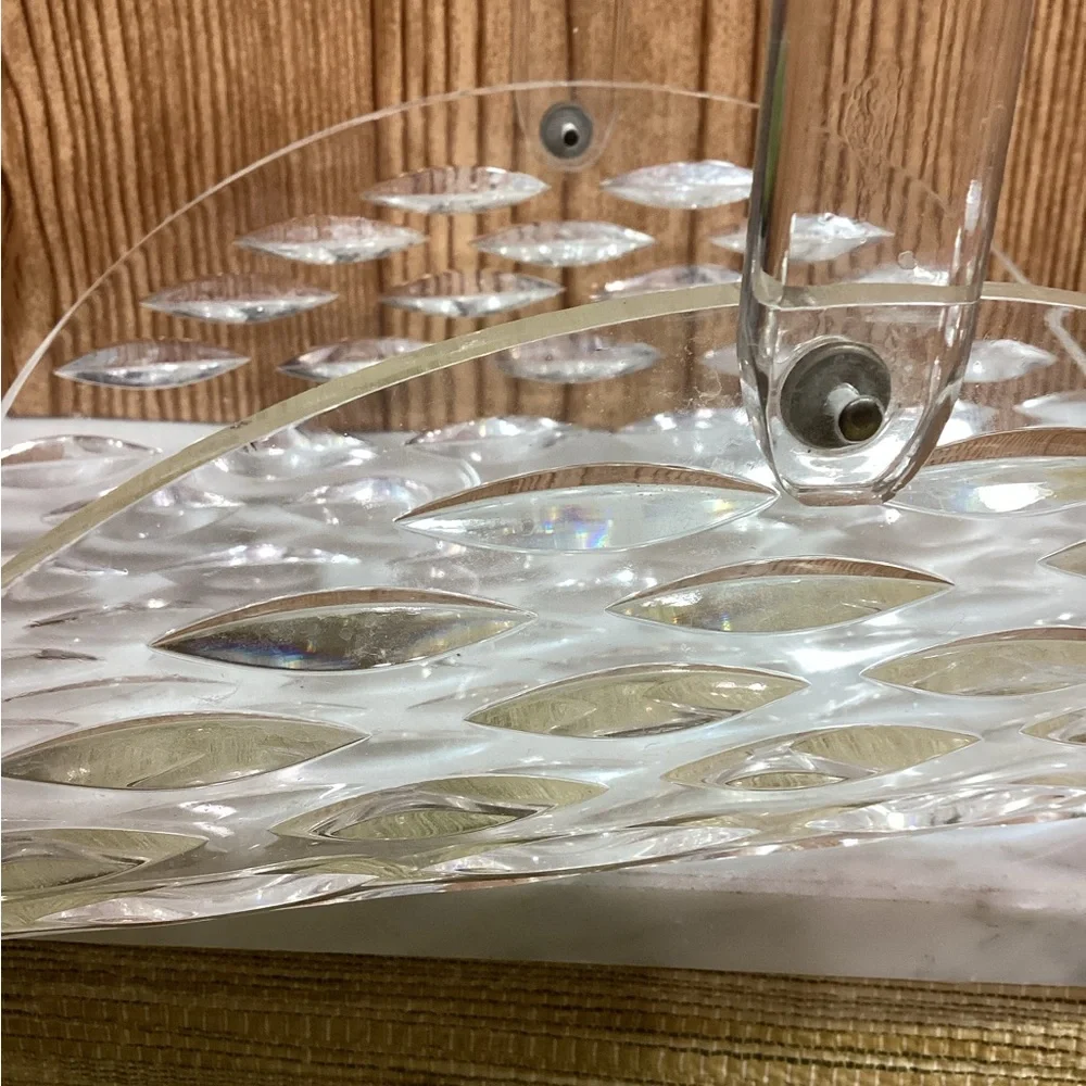 Vintage Rare MCM Diamond Cut Lucite Napkin or Hand Towel Holder